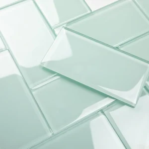 Light green subway tiles 