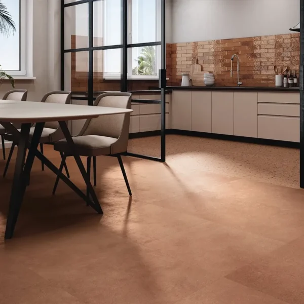 quarry tiles set on rustic style kitchen 